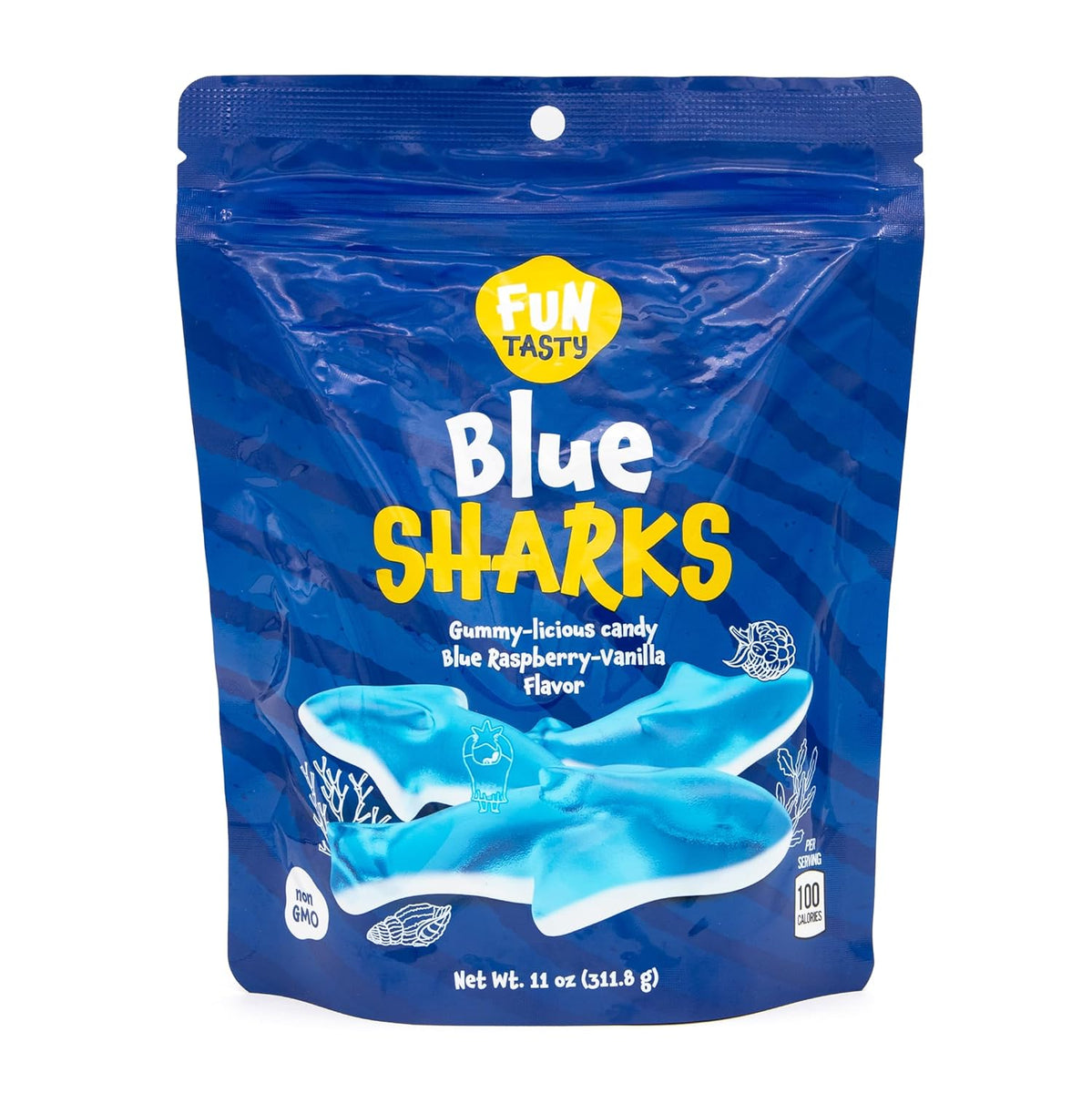 Gummy Sharks - 11 Ounce Pack - Blue Shark Gummies - Blue Candy for Goo   Funtasty Candy
