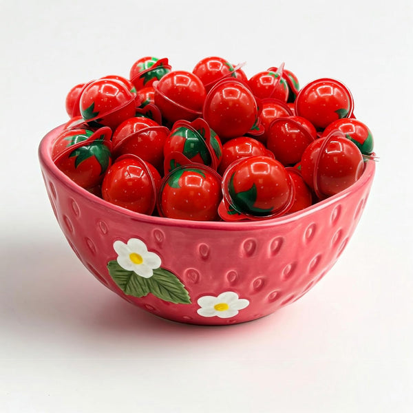 Strawberry Gummy Balls - 19 Ounce Jar (30 Count) - Jelly Filled Gummies - Individually Wrapped Gummy Candy - Kids Party Favors - Candy for Goody Bags by Funtasty