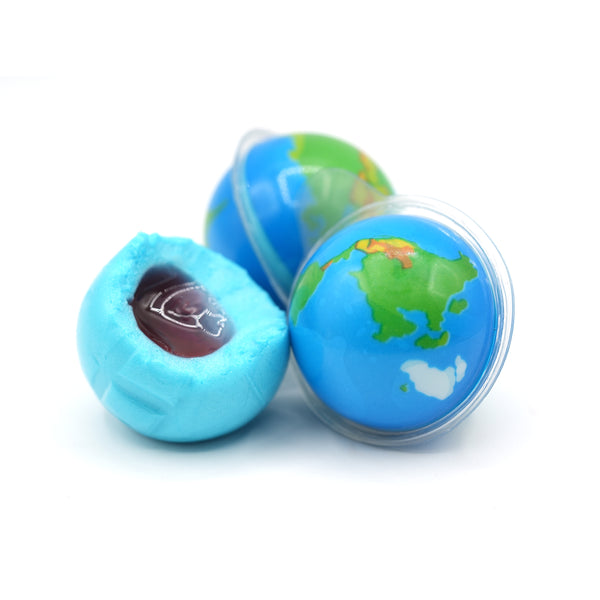 Earth Planet Gummy Balls - 19 Ounce Jar (30 Count) - Strawberry Jelly Filled Gummies - Individually Wrapped Gummy Candy - Kids Party Favors - Earth Gummies for Goody Bags by Funtasty