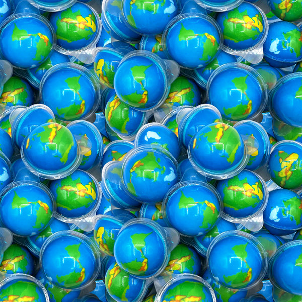 Earth Planet Gummy Balls - 19 Ounce Jar (30 Count) - Strawberry Jelly Filled Gummies - Individually Wrapped Gummy Candy - Kids Party Favors - Earth Gummies for Goody Bags by Funtasty