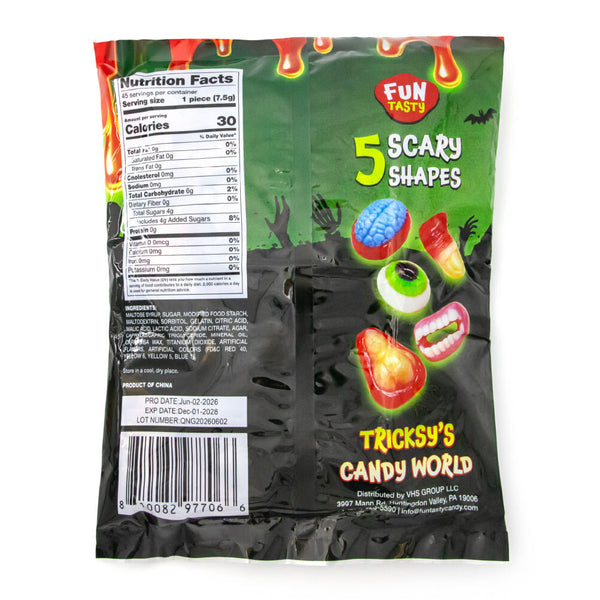 Halloween Candy, Body Parts Gummy Candy Individually Wrapped, 45 Count