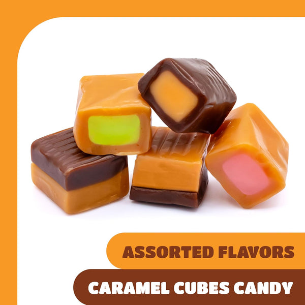 Caramel Cubes Candy Mix | 2 Pound Pack | Vanilla, Chocolate, Apple, Strawberry