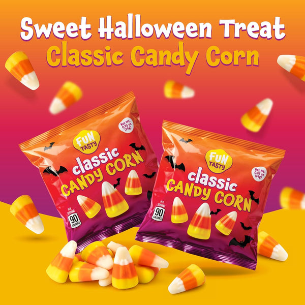 Classic Candy Corn - 24 Count Individually Packed Pouches, 0.85 Oz Each - Halloween Candy Bags for Party Favors, Trick or Treat, Events, and Snacks