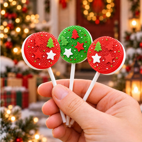Christmas Lollipops, Individually Wrapped Candy for Holiday Parties, 40 Count Pack