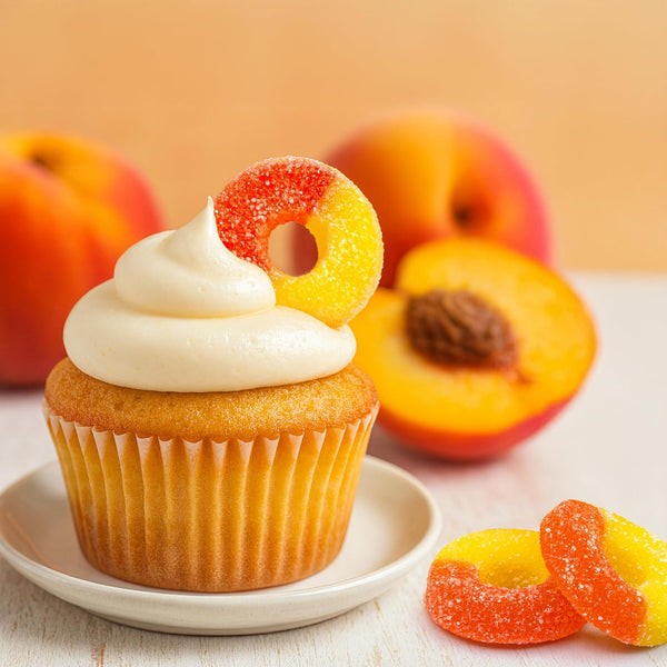 Peach Rings - 10 Packs - Peach Gummy Candies Individually Wrapped - Sweet and Sour Candy for Classroom, Snacking, Gifting, and Goodie Bags - Soft Gummy Rings