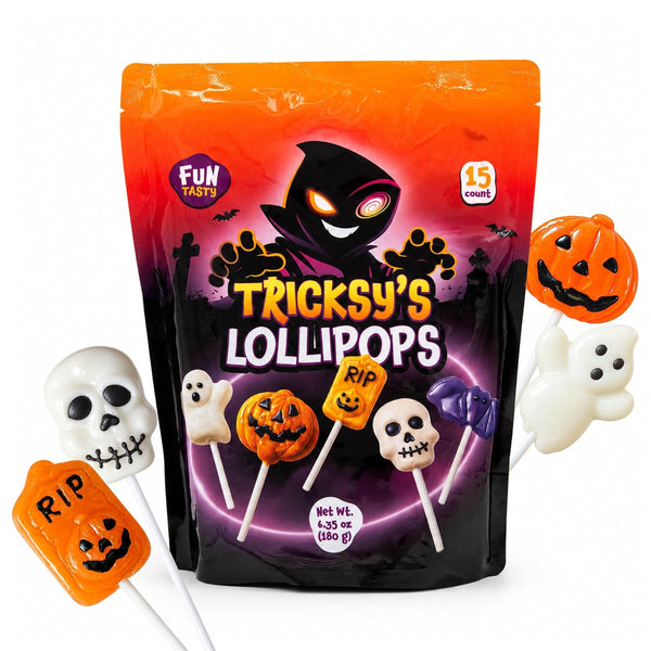 Halloween Candy, Spooky Lollipops Individually Wrapped - 15 Count Pack
