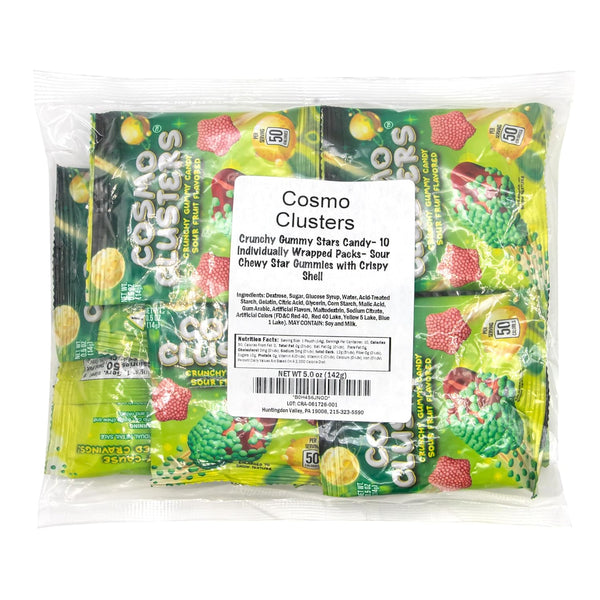 Crunchy Gummy Stars Candy, Sour Gummy Candy - 10 Packs