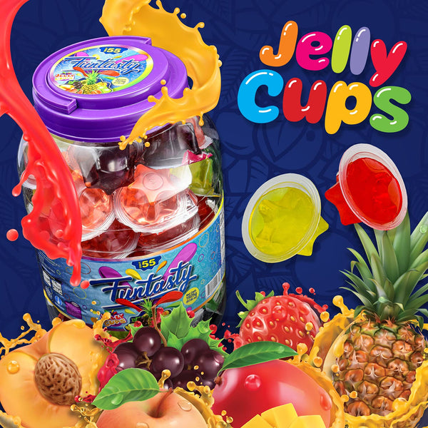 Jelly Cups Assorted Fruit Candy, 55 Count Jar