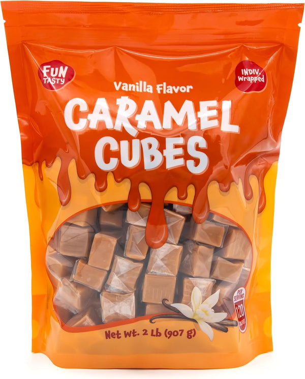 Caramel Cubes Candy | 2 Pound Pack | Classic Creamy Squares