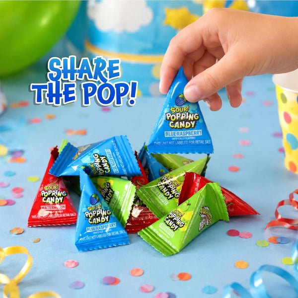 Sour Popping Rocks, Popping Candy Individually Wrapped - 40 Mini Packs