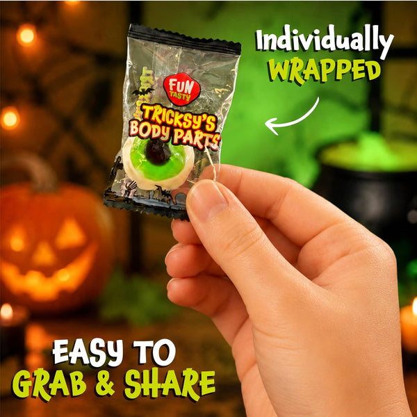 Tricksy's Body Parts Gummy Candy, 45 Count Individually Wrapped Halloween Gummies