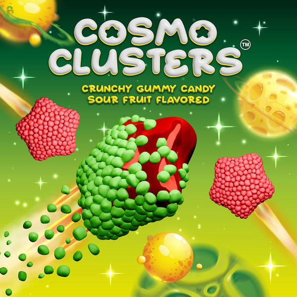 Crunchy Gummy Stars Candy, Sour Gummy Candy - 10 Packs