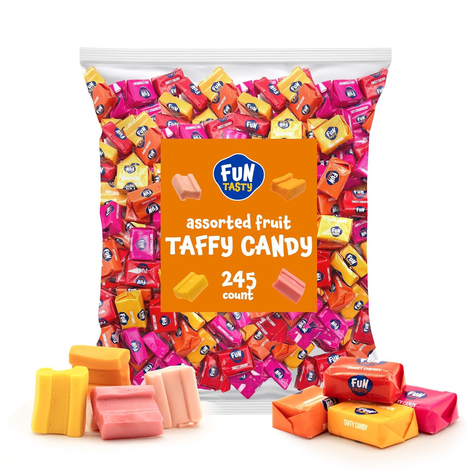 Taffy Candy | 2.2 Pound Bag - Approx. 245 Count | Chewy Fruit