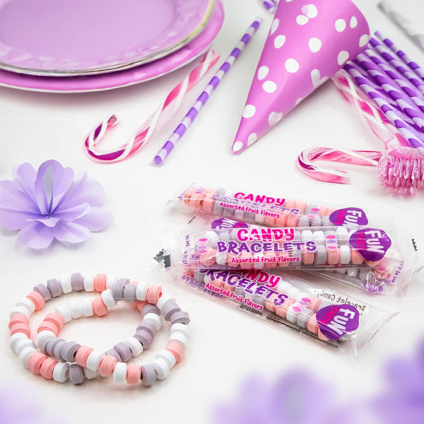 Party Candy Bracelets - 21 Ounce Bag (40 Cnt) - Fruit Flavors - Individually Wrapped - Jewelry Candy for Goodie Bags, Classroom Rewards, and Kids' Celebrations by Funtasty