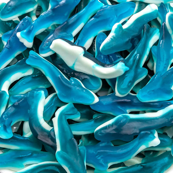 Gummy Sharks - 2 Pound Pack - Blue Shark Gummies - Blue Candy for Goodie Bags, Gifting, Snacking & Dessert Decorating - Chewy Candy with Raspberry Flavor