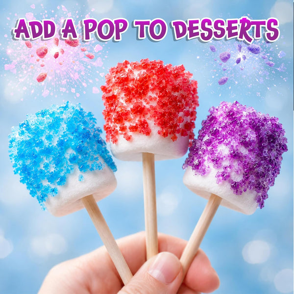 Popping Candy, Popping Rocks Pouches, Fruit Flavors - 40 Count Bag