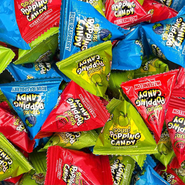 Sour Popping Rocks - 40 Mini Packs - Easter Candy - Sour Popping Candy Individually Wrapped - Easter Eggs Fillers - Assorted Fruit Flavors - Party Favors