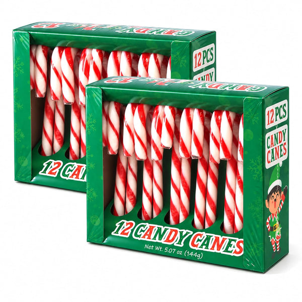 Christmas Candy, Peppermint Candy Canes, 12 Count (Pack of 2)