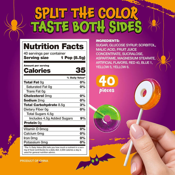 Halloween Candy, Lollipops Individually Wrapped - 40 Count Pack