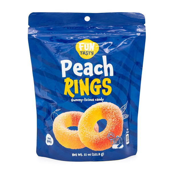 Peach Rings - 11 Ounce Pack - Gummy Candies - Sugar Coated Sweet & Sour Candy - Peach Gummies for Snacking, Sharing, Office Jars & Gift Baskets - Soft Gummy Rings
