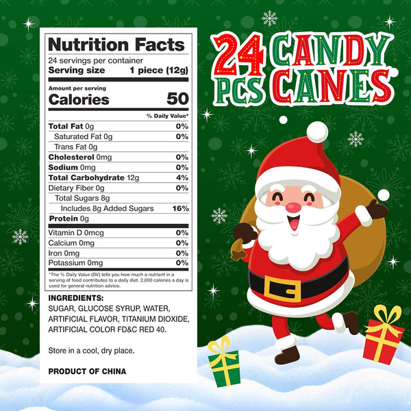 Christmas Candy, Peppermint Candy Canes, 12 Count (Pack of 2)
