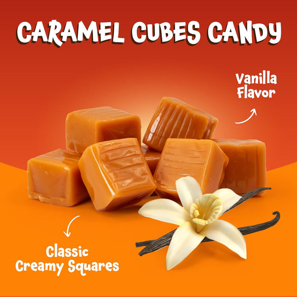 Caramel Cubes Candy | 2 Pound Pack | Classic Creamy Squares