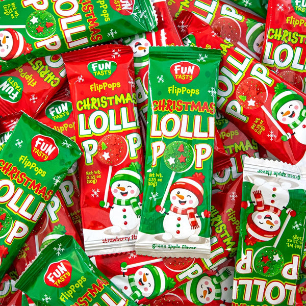 Christmas Lollipops, Individually Wrapped Candy for Holiday Parties, 40 Count Pack