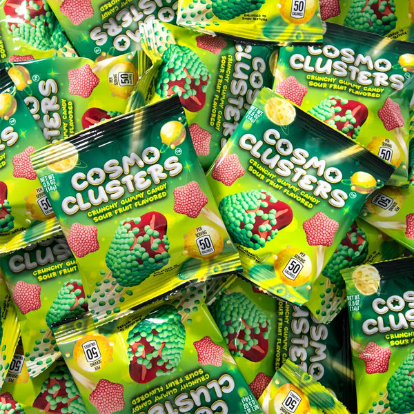 Crunchy Gummy Stars Candy, Sour Gummy Candy - 10 Packs