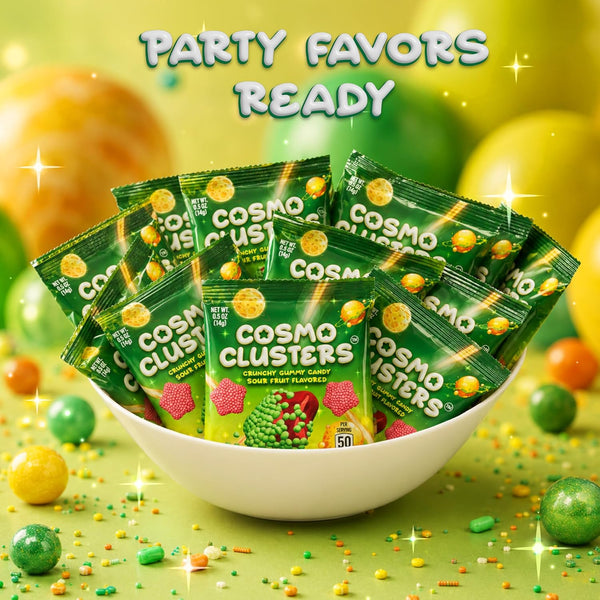 Crunchy Gummy Stars Candy, Sour Gummy Candy - 10 Packs