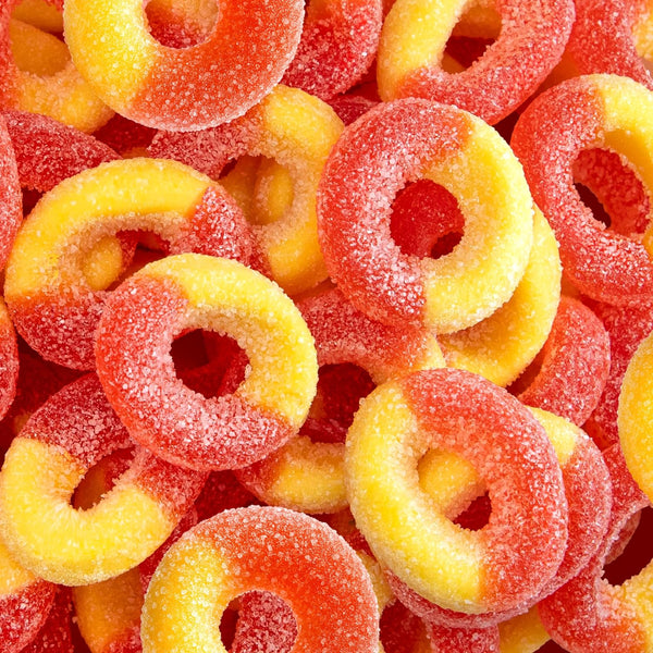 Peach Rings - 2 Pound Bulk Pack - Gummy Candy - Sour and Sweet Classic Treat