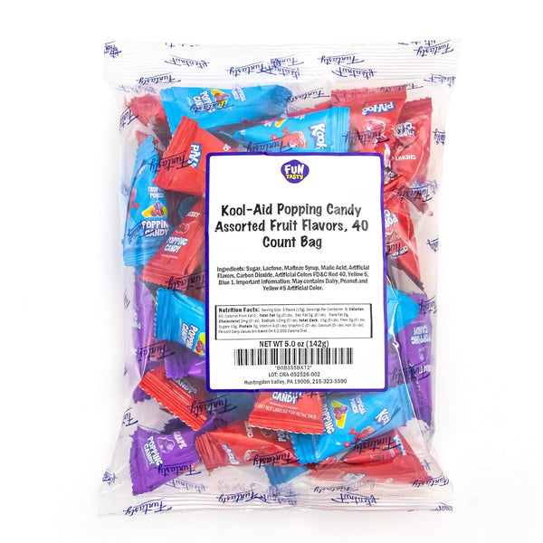 Popping Candy, Popping Rocks Pouches, Fruit Flavors - 40 Count Bag