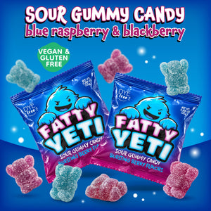 Sour Gummy Candy, Dye Free Candy, Yeti Gummies, Berry Flavors, 10 Packs