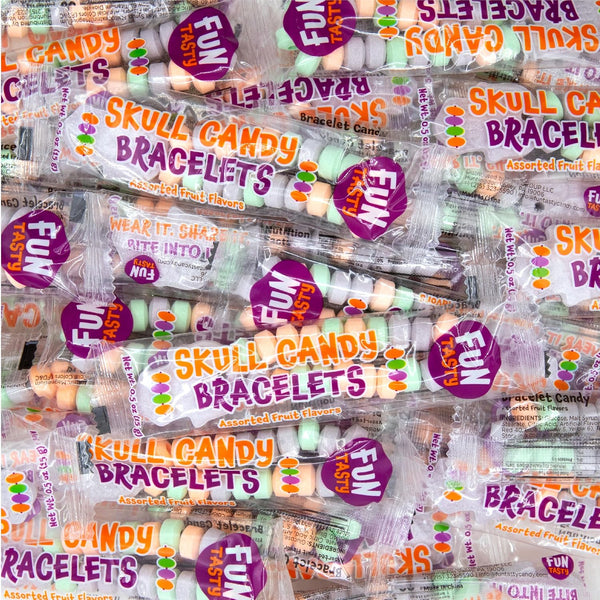 Skull Candy Bracelets | 21 Ounce Bag | Fruit Flavors - Individually Wrapped Halloween Candy