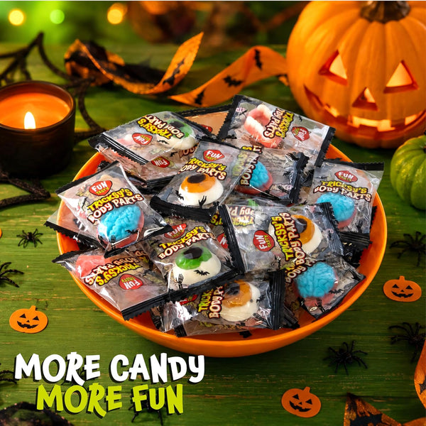 Tricksy's Body Parts Gummy Candy, 45 Count Individually Wrapped Halloween Gummies