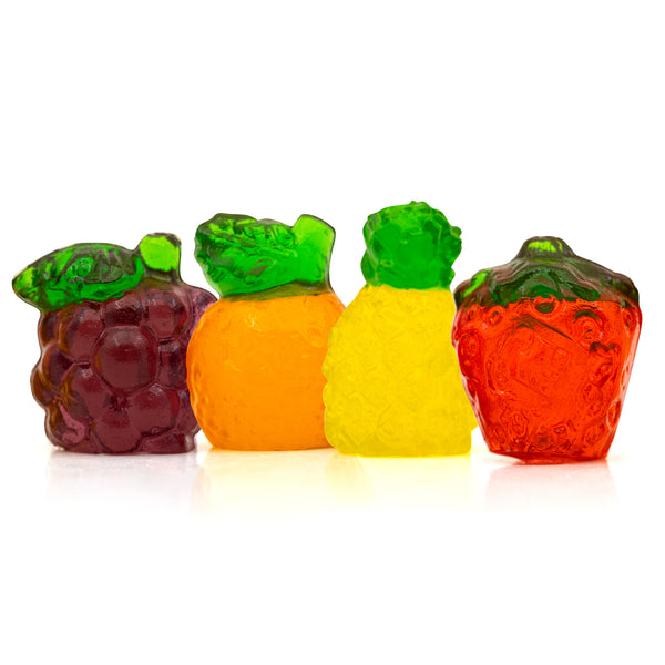 3D Gummy Candy Assorted Fruit-Shaped, 11-Ounce Bag