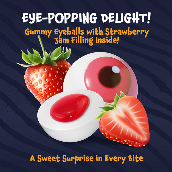 Eyeballs Gummy Candy with Jam Center, 19-Ounce Jar